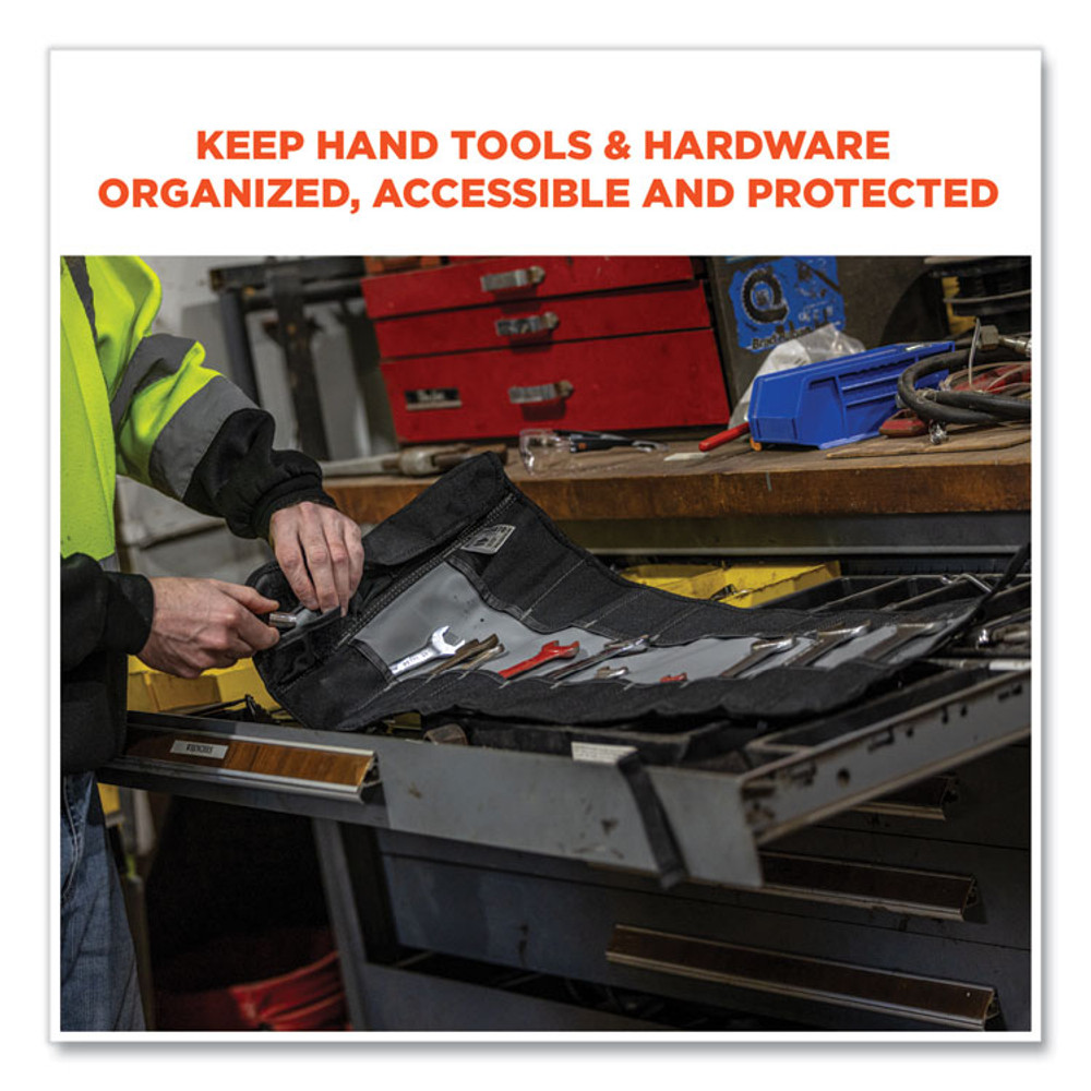 TENACIOUS HOLDINGS, INC. ergodyne® 13770 Arsenal 5870 Tool Roll-Up, 25 Compartments, 27 x 14.5, Polyester, Gray