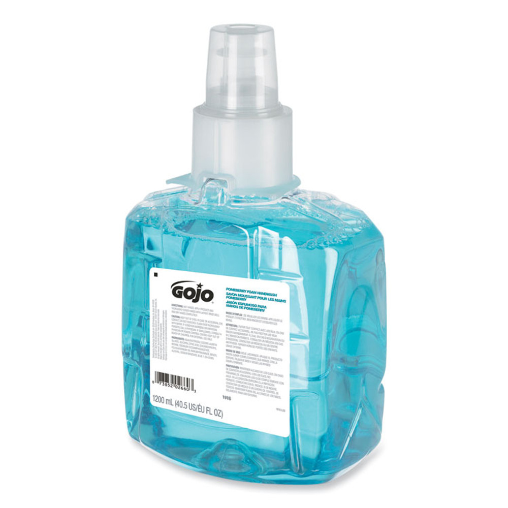 GO-JO INDUSTRIES GOJO® 1916-02CT Pomeberry Foam Handwash Refill, For LTX-12 Dispenser, Pomegranate Scent, 1,200 mL, 2/Carton