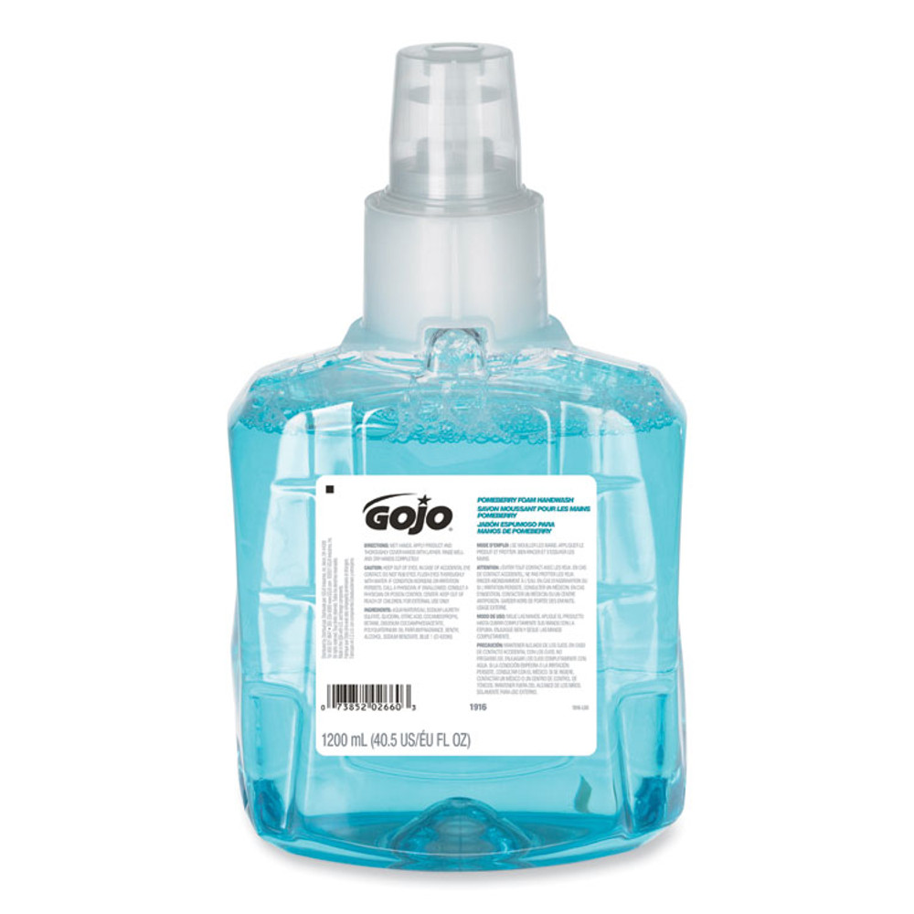 GO-JO INDUSTRIES GOJO® 1916-02CT Pomeberry Foam Handwash Refill, For LTX-12 Dispenser, Pomegranate Scent, 1,200 mL, 2/Carton