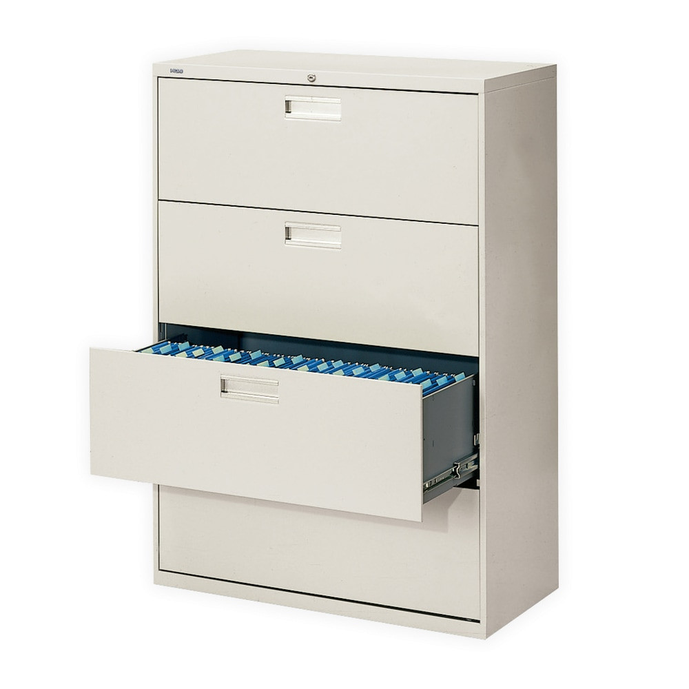 HNI CORPORATION 694L-Q HON Brigade 600 42inW x 19-1/4inD Lateral 4-Drawer File Cabinet, Light Gray