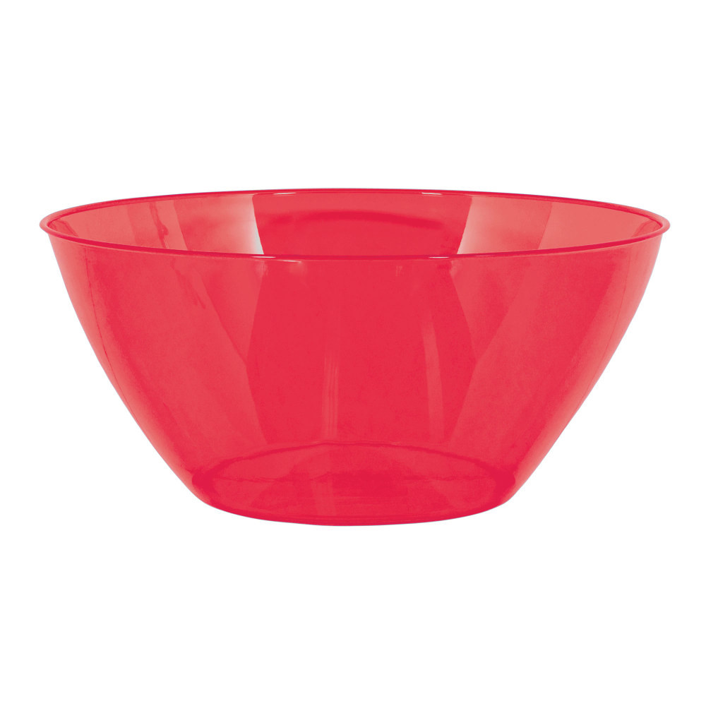 AMSCAN CO INC Amscan 438805.40  5-Quart Plastic Bowls, 11in x 6in, Apple Red, Set Of 5 Bowls