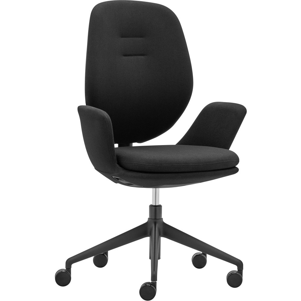 RAYNOR MARKETING, LTD. CK-BLK-BLK Raynor Centrik Ergonomic Fabric Mid-Back Managerial Chair, Black