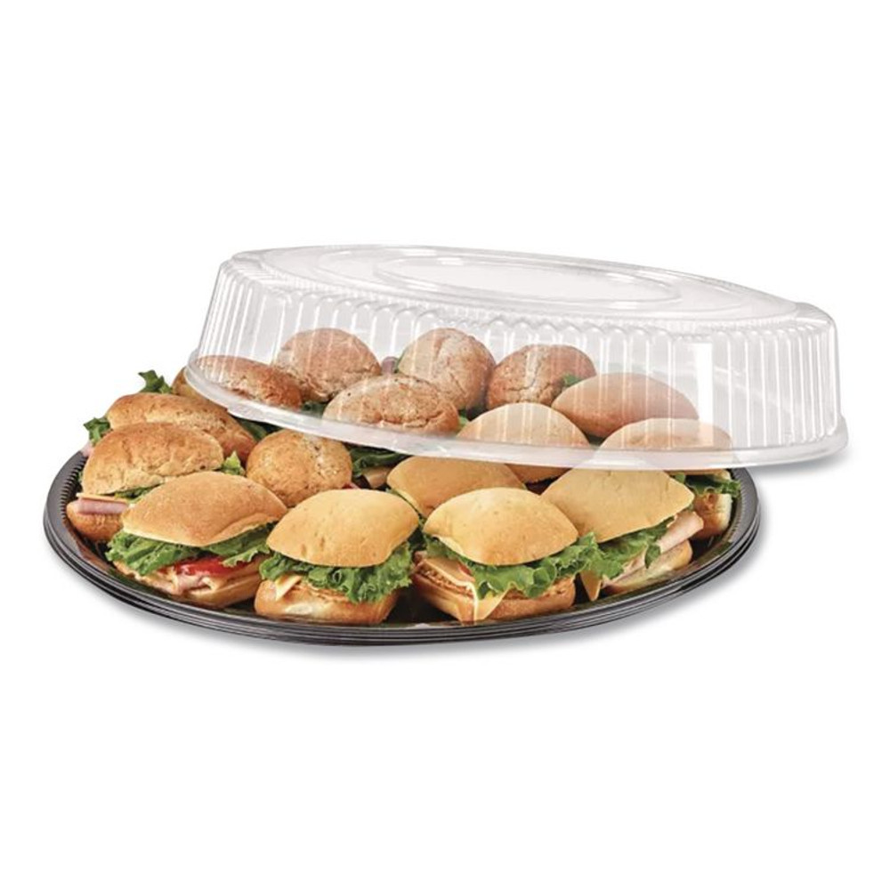 WNA, INC. A516PBL Caterline Casuals Thermoformed Platters, 16" Diameter, Black, Plastic, 25/Carton
