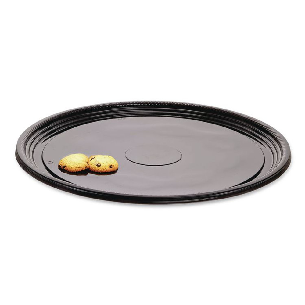 WNA, INC. A516PBL Caterline Casuals Thermoformed Platters, 16" Diameter, Black, Plastic, 25/Carton