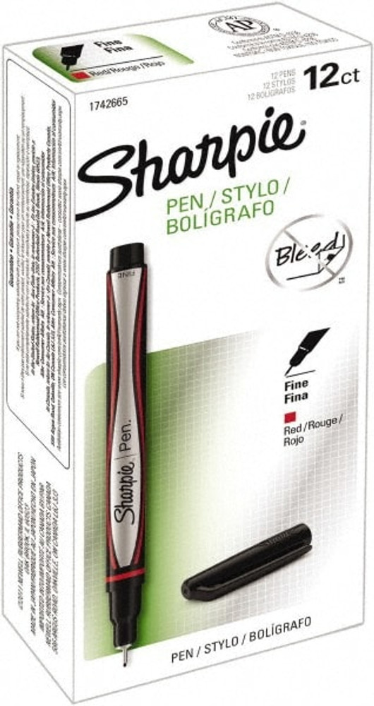 Sharpie 1742665 Porous Point Pen: Fine Tip, Red Ink