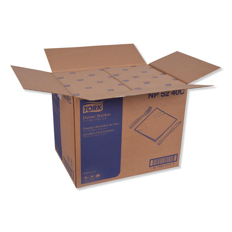 SCA TISSUE Tork® NP5240C Advanced Dinner Napkins, 2-Ply, 15 x 16.25, White, 375/Pack, 8 Packs/Carton