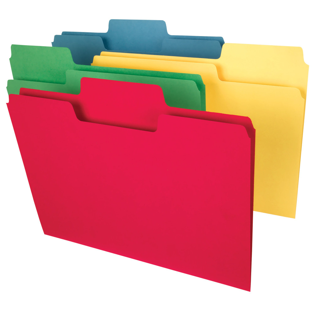 SMEAD MFG CO 10410 Smead SuperTab Heavyweight File Folders, Letter Size, Assorted Colors, Box Of 50