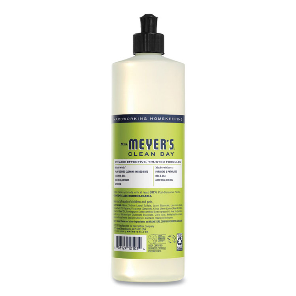 THE CALDREA COMPANY Mrs. Meyer's® 347635 Dish Soap, Lemon Scent, 16 oz, Bottle, 6/Carton