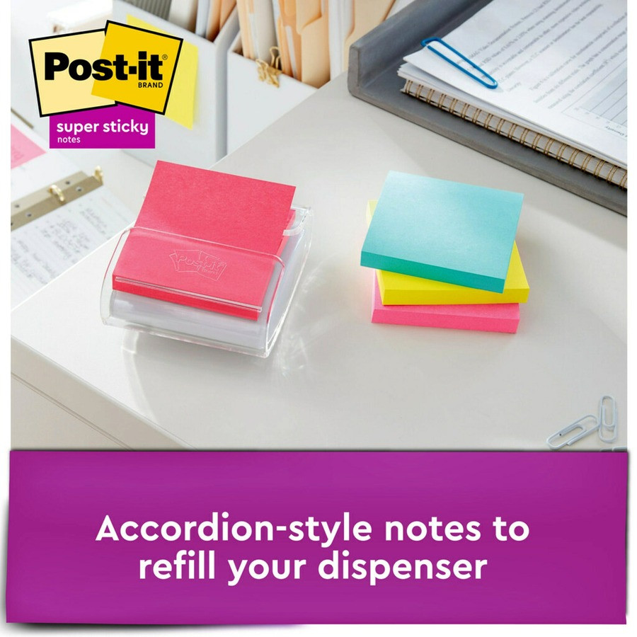 3M Post-it&reg; R33010SSMIA Post-it&reg; Super Sticky Dispenser Notes - Supernova Neons Color Collection