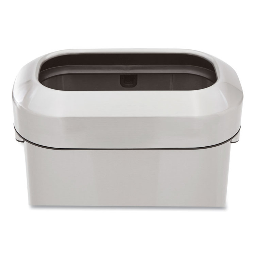 RUBBERMAID COMMERCIAL PROD. 2147581 Refine Series Waste Receptacle, 15 gal, Plastic/Stainless Steel