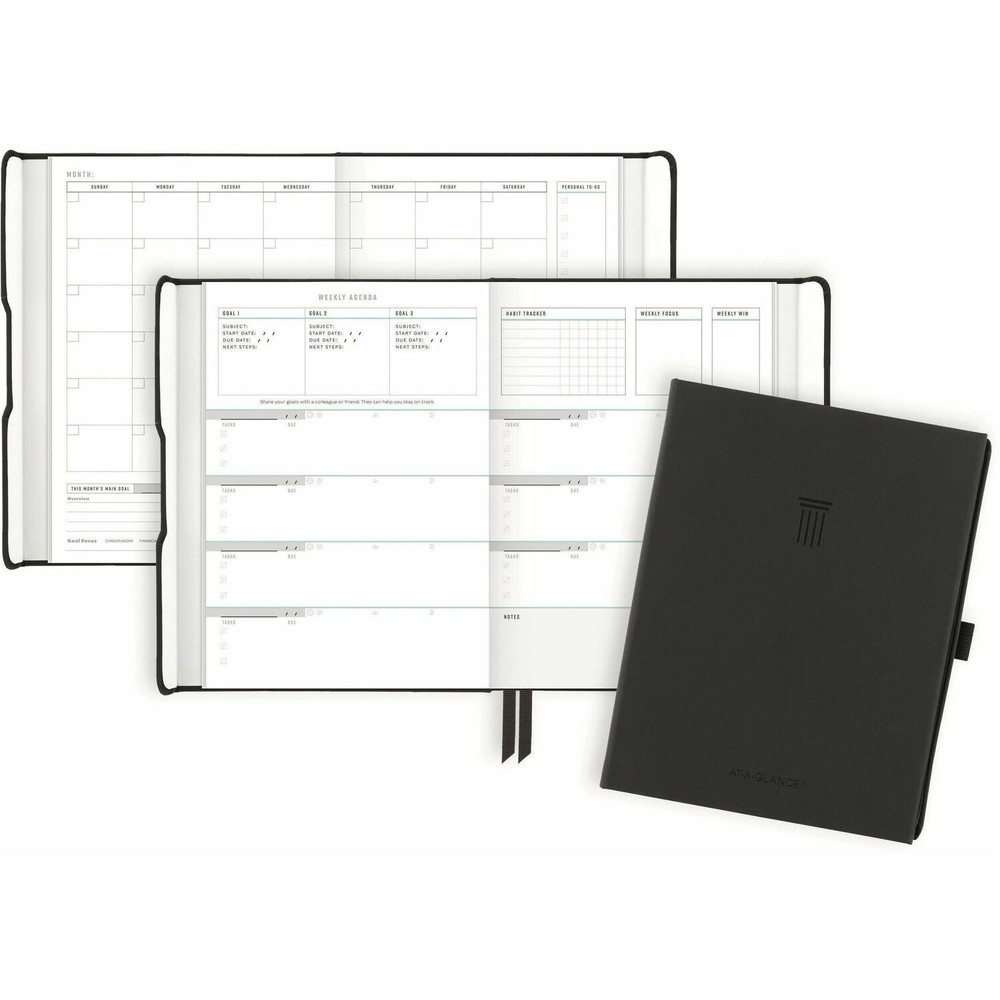 ACCO Brands Corporation At-A-Glance FD-200-05 At-A-Glance Foundation Undated Weekly/Monthly Planner 8-1/2" x 6-3/4" Black