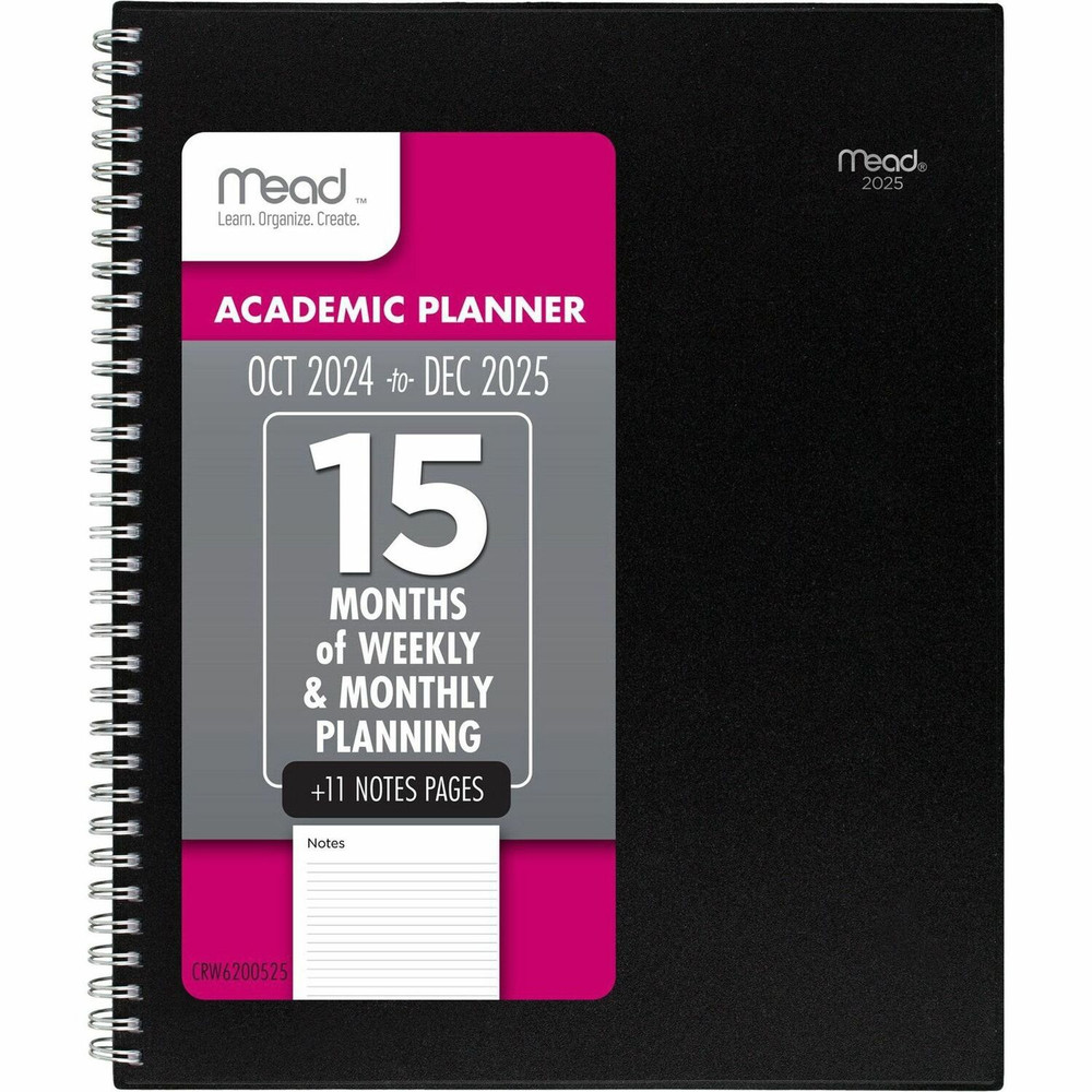 ACCO Brands Corporation Mead CRW62005 Mead Basic Weekly Monthly Planner, Black, Large, 8 1/2" x 11"