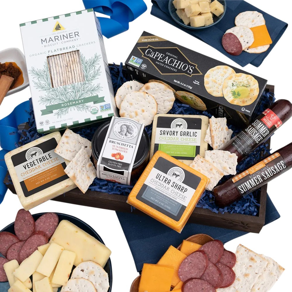 RISE NORTH AMERICA LLC Gourmet Gift Baskets 4361  Deluxe Gourmet Meat & Cheese Sampler