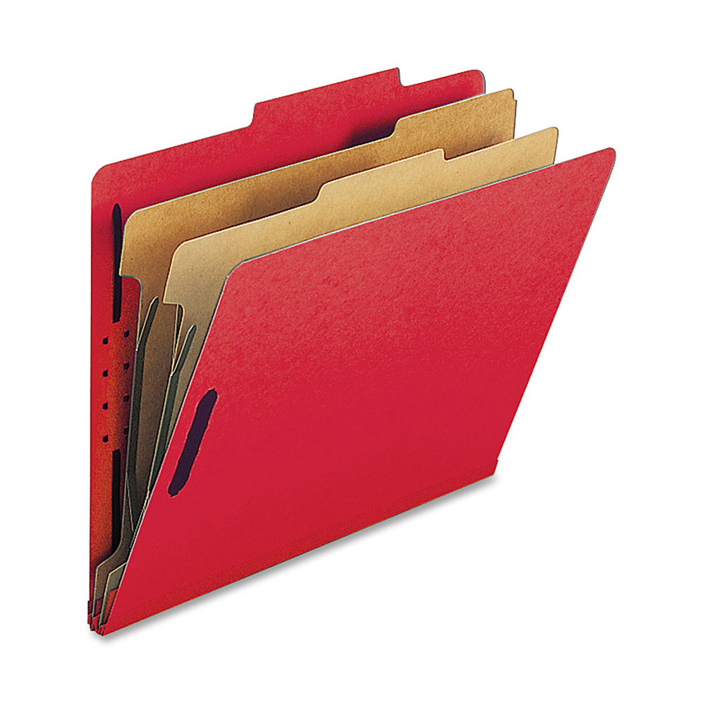 SP RICHARDS Nature Saver SP17206  2-Divider Classification Folders, Letter Size, Bright Red, Box Of 10