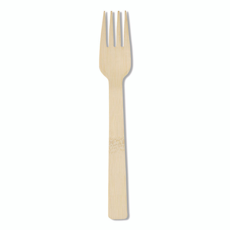 GEORGIA PACIFIC Dixie® ANFBAM Bamboo Cutlery, Mediumweight Fork, Paper, Light Golden, 100/Pack, 10 Packs/Carton