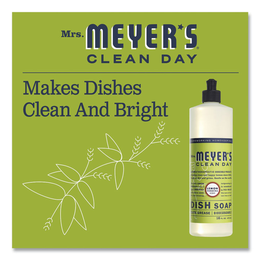 THE CALDREA COMPANY Mrs. Meyer's® 372575 Dish Soap, Lemon Scent, 16 oz, Bottle, 6/Carton