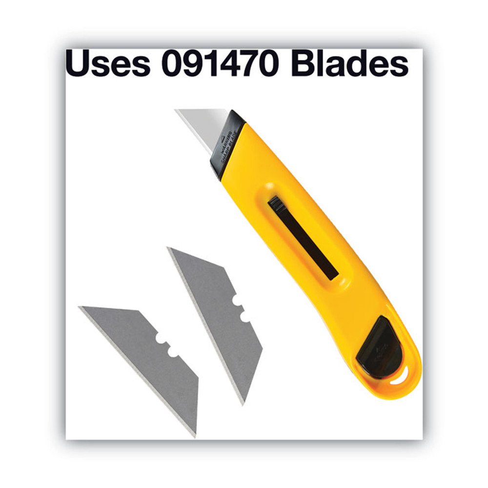CONSOLIDATED STAMP COSCO 091467 Plastic Utility Knife with Retractable Blade and Snap Closure, 6" Plastic Handle, Yellow