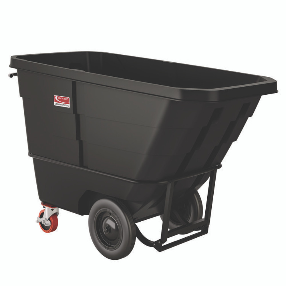 SUNCAST CORPORATION Commercial® RMTTHD100 1 cu yd Heavy Duty Tilt Truck, Forkliftable Frame, 2,200 lb Capacity, Black/Red