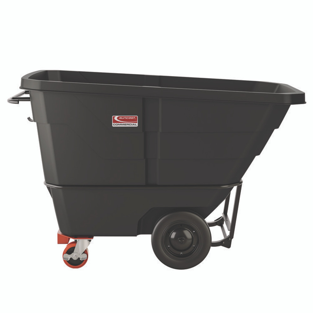 SUNCAST CORPORATION Commercial® RMTTHD100 1 cu yd Heavy Duty Tilt Truck, Forkliftable Frame, 2,200 lb Capacity, Black/Red