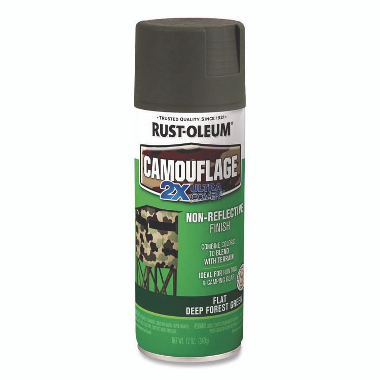 RUST-OLEUM CORPORATION 279175 Camouflage Spray Paint, Flat Deep Forest Green, 12 oz Aerosol Can