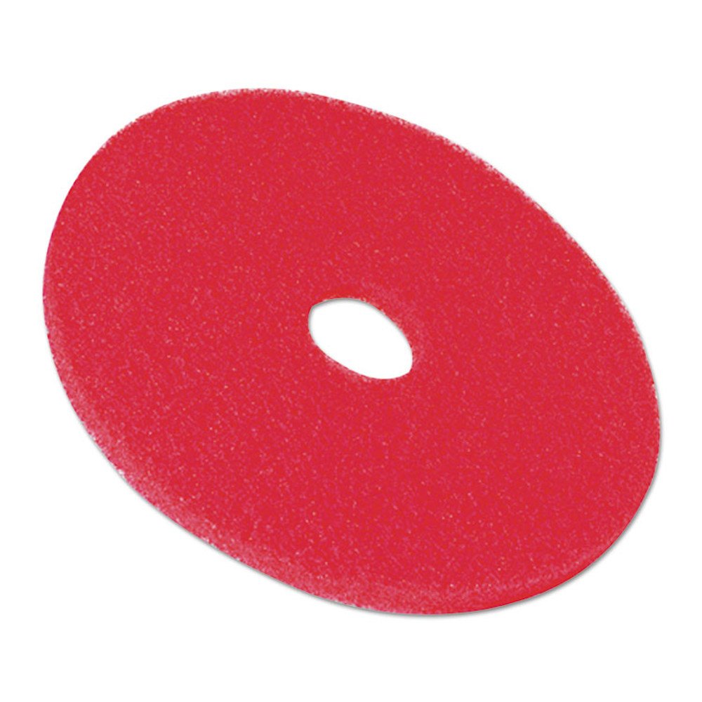 3M/COMMERCIAL TAPE DIV. 08391 Low-Speed Buffer Floor Pads 5100, 16" Diameter, Red, 5/Carton
