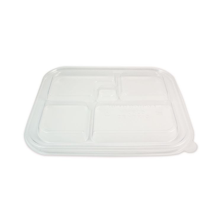 WORLD CENTRIC TRLCSBB PLA Lids for Fiber Bento Box Containers, 12.1 x 9.8 x 0.8, Clear, Plastic, 300/Carton