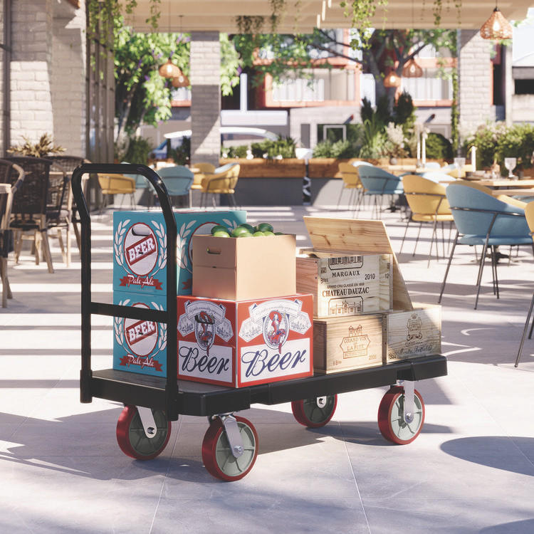 SUNCAST CORPORATION Commercial® PDPT2448 Resin Platform Truck, 1,600 lb Capacity, 24.25 x 52.25 x 41, Black