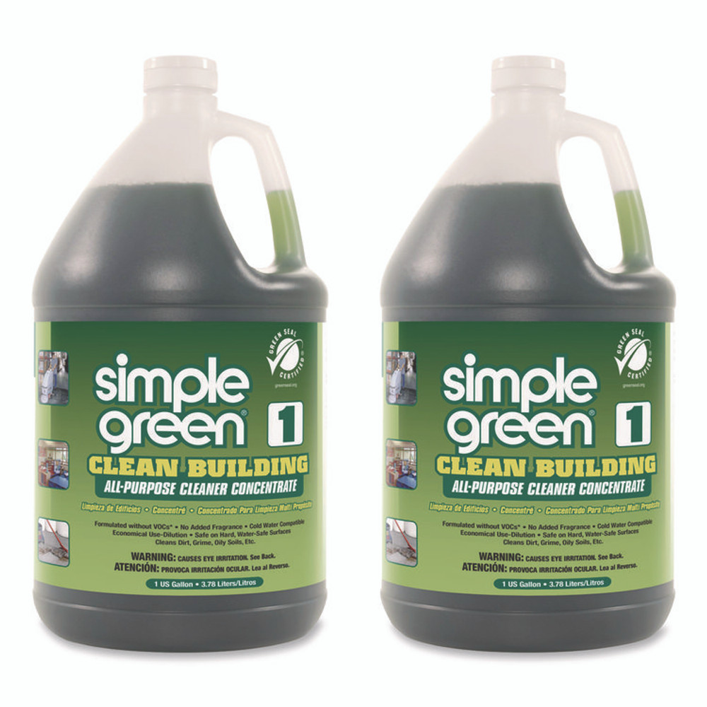 SUNSHINE MAKERS, INC. Simple Green® 11001CT Clean Building All-Purpose Cleaner Concentrate, 1 gal Bottle, 2/Carton