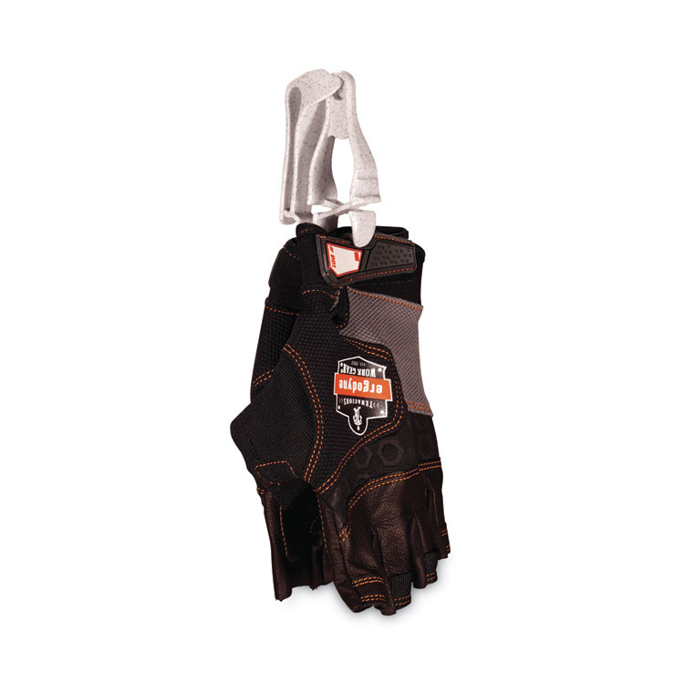 TENACIOUS HOLDINGS, INC. ergodyne® 17783 ProFlex 901 Half-Finger Leather Impact Gloves, EN388: 3122X, Medium, Black, Pair