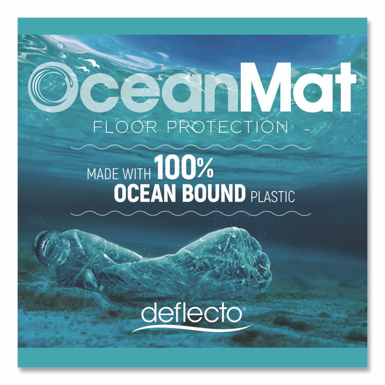DEFLECTO CORPORATION CM2G232OCB OceanMat Hard Floor Chair Mat for Hard Floors, Rectangular with Lip, Straight Edges, 45" x 53", Clear