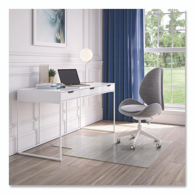 DEFLECTO CORPORATION CM2G232OCB OceanMat Hard Floor Chair Mat for Hard Floors, Rectangular with Lip, Straight Edges, 45" x 53", Clear