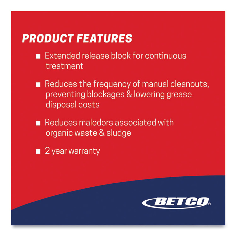 BETCO CORPORATION Z320C1400 FOG Puck Large Grease Trap and Drain Cleaner, 8 oz, 64/Carton