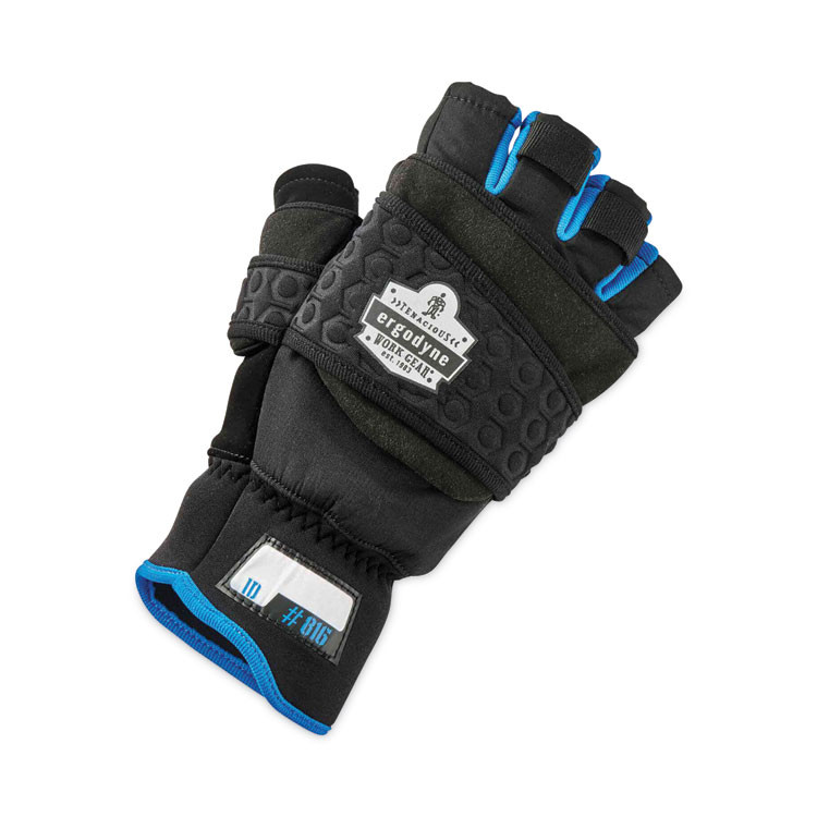 TENACIOUS HOLDINGS, INC. ergodyne® 17342 ProFlex 816 Thermal Flip-Top Gloves, EN388: 3423X, 9" Long, Small, Black, Pair