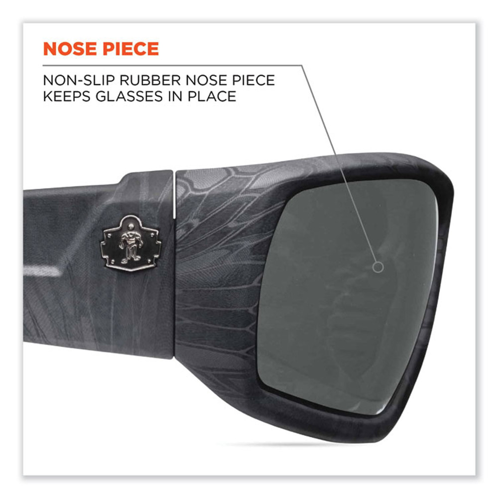 TENACIOUS HOLDINGS, INC. ergodyne® 50531 Skullerz Odin Safety Glasses, Kryptek Typhon Nylon Impact Frame, Polarized Smoke Polycarbonate Lens