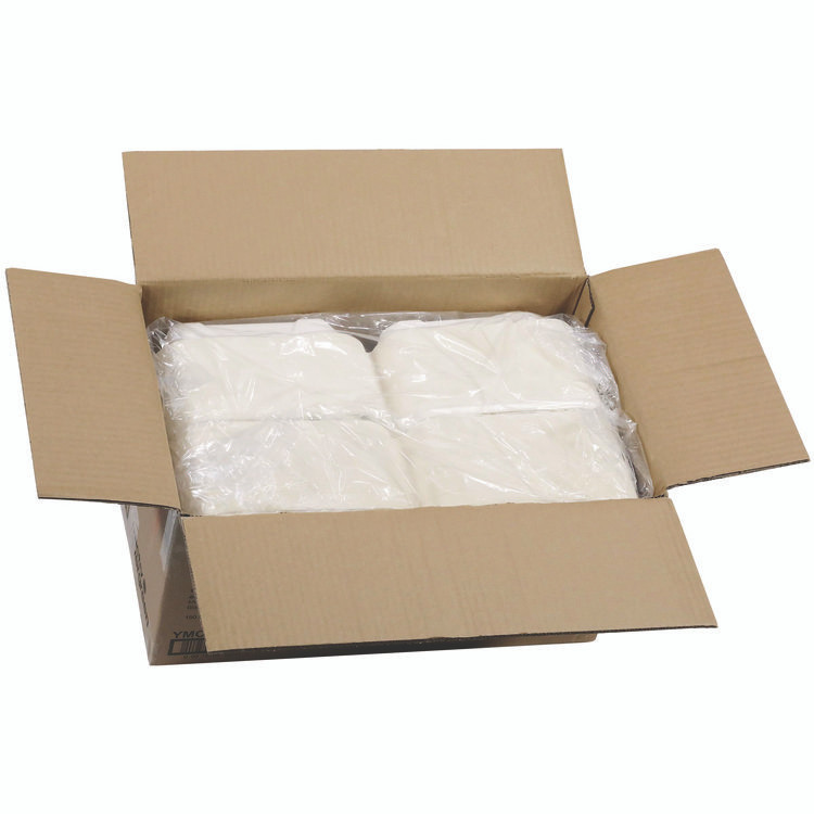 PACTIV EVERGREEN CORPORATION YMCH0901BB EarthChoice PFAS Free Compostable Hinged Lid Container, 9 x 9 x 3.5, White, Sugarcane, 150/Carton