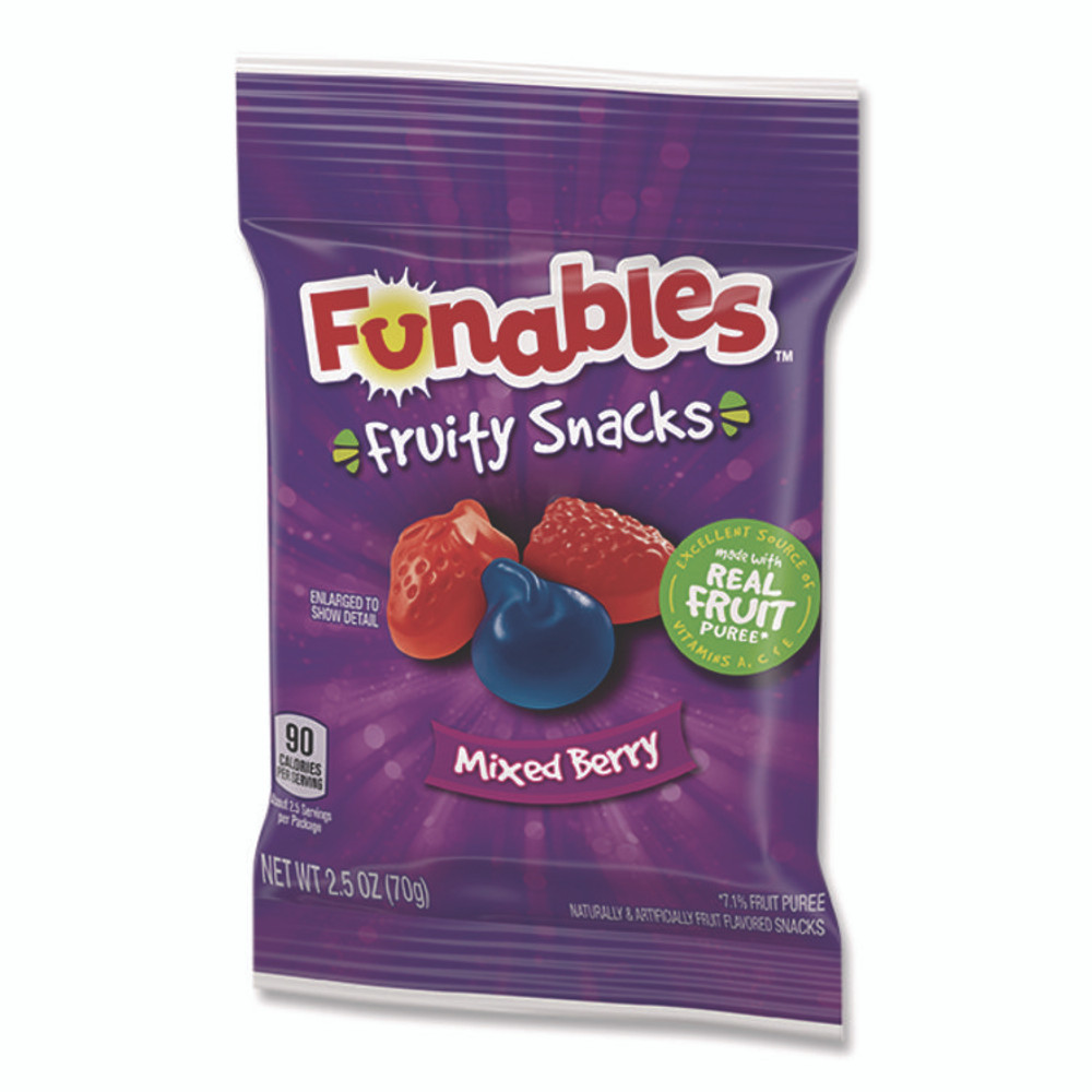 FERRARA CANDY CO 05475 Funables Fruity Snacks, Mixed Berry, 2.5 oz Bag, 48/Carton