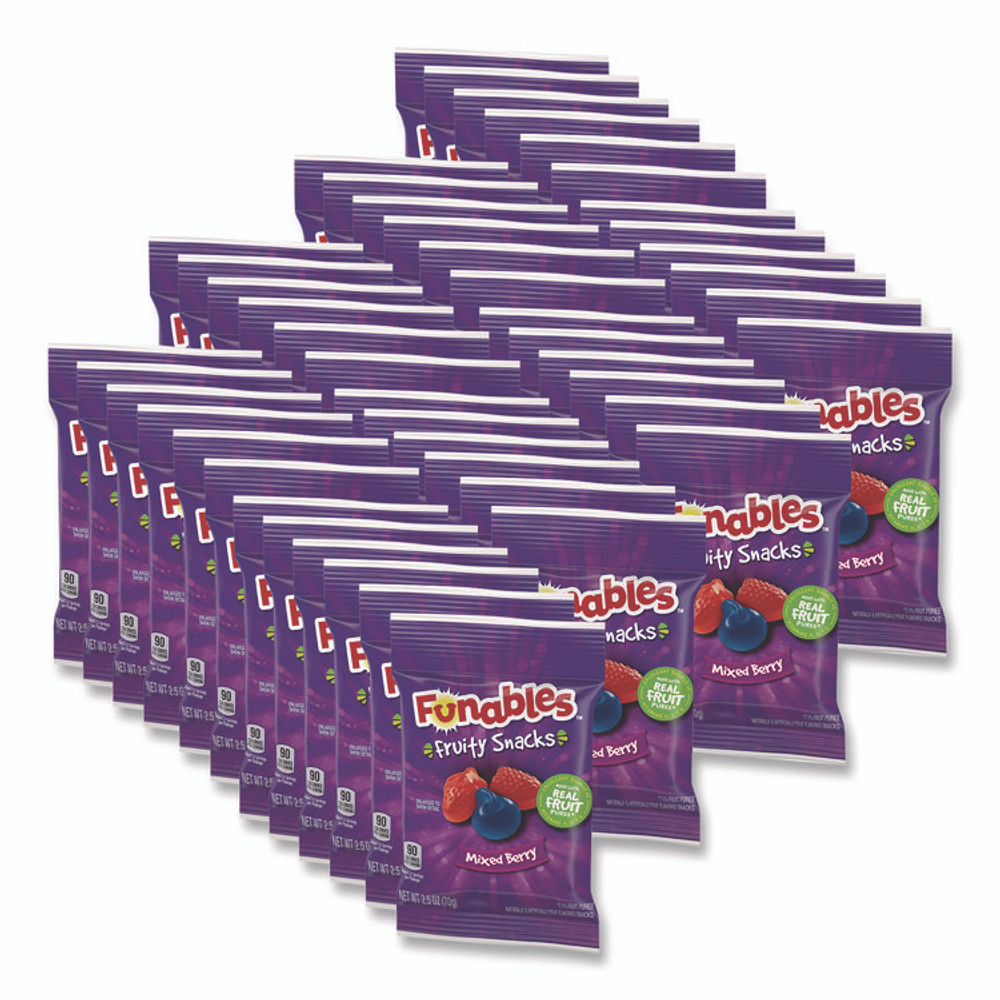 FERRARA CANDY CO 05475 Funables Fruity Snacks, Mixed Berry, 2.5 oz Bag, 48/Carton