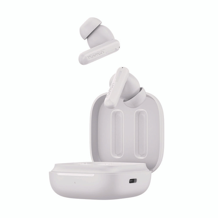 CREATIVE MARKETING, INC. Morpheus 360® TW2750W Nemesis ANC Wireless Noise Cancelling Earbuds, White