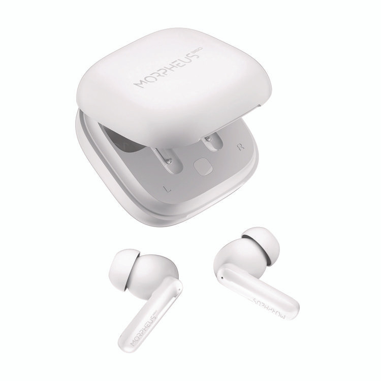 CREATIVE MARKETING, INC. Morpheus 360® TW2750W Nemesis ANC Wireless Noise Cancelling Earbuds, White