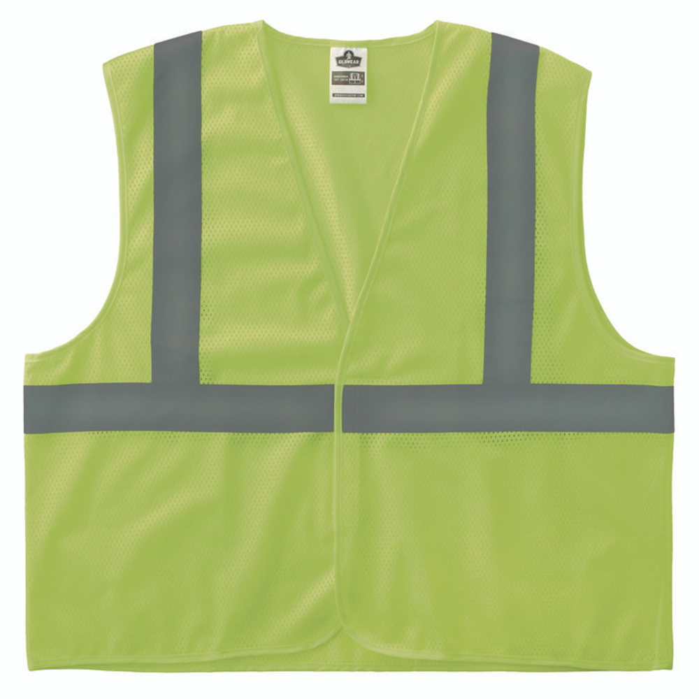 TENACIOUS HOLDINGS, INC. ergodyne® 21987 GloWear 8205HL-ECO Class 2 Recycled Hi-Vis Vest, Mesh, Polyester, 2X-Large/3X-Large, Lime
