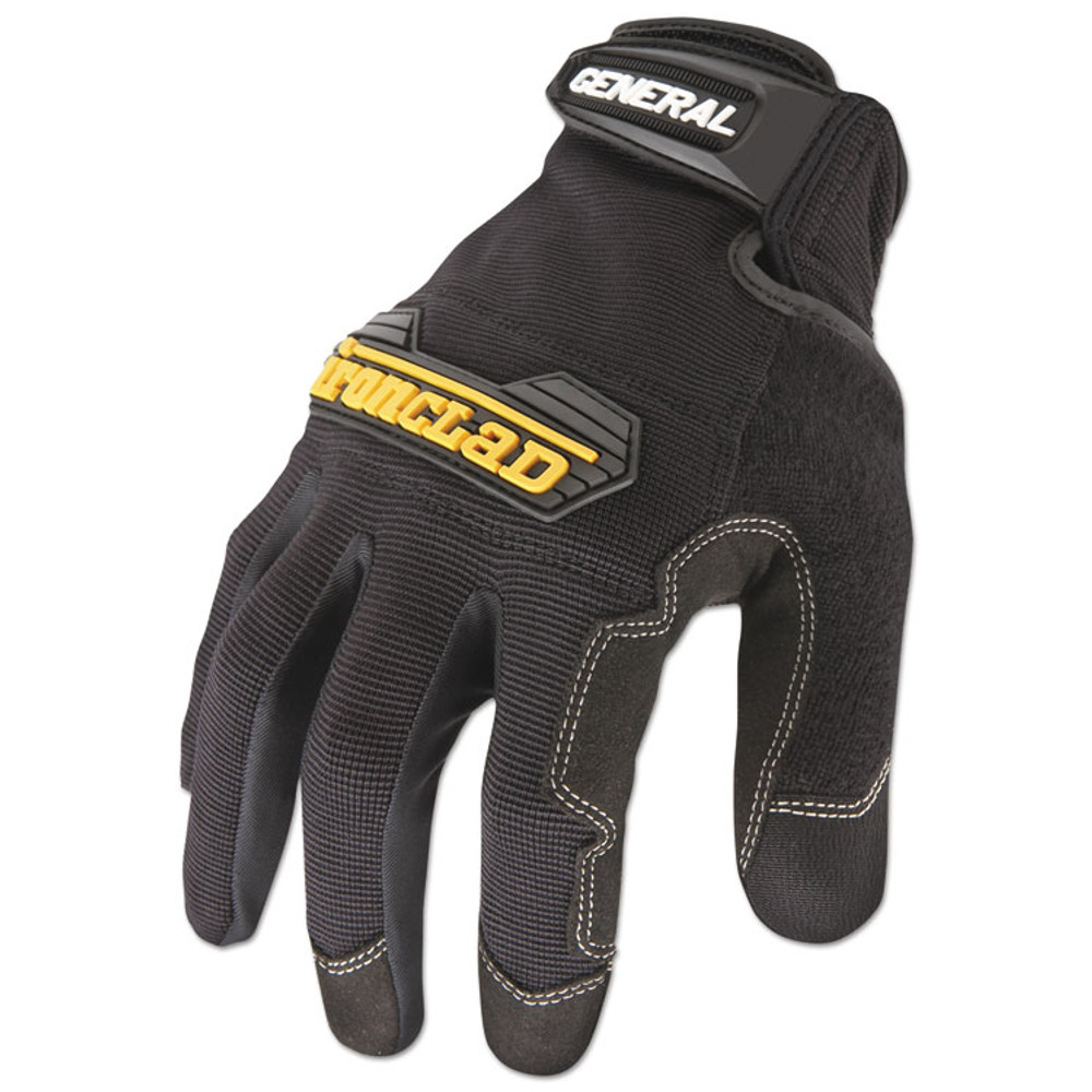 IRONCLAD PERFORMANCE WEAR GUG-04-L General Utility Gloves, EN388: 2132, 9" Long, Large, Black, Pair