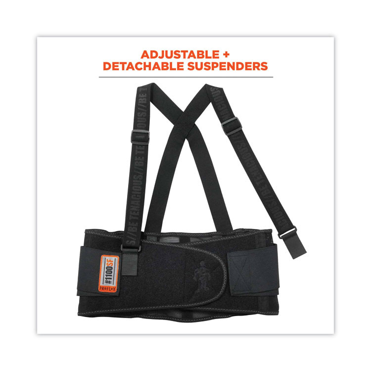 TENACIOUS HOLDINGS, INC. ergodyne® 11605 ProFlex 1100SF Standard Spandex Back Support Brace, X-Large, 38" to 42" Waist, Black