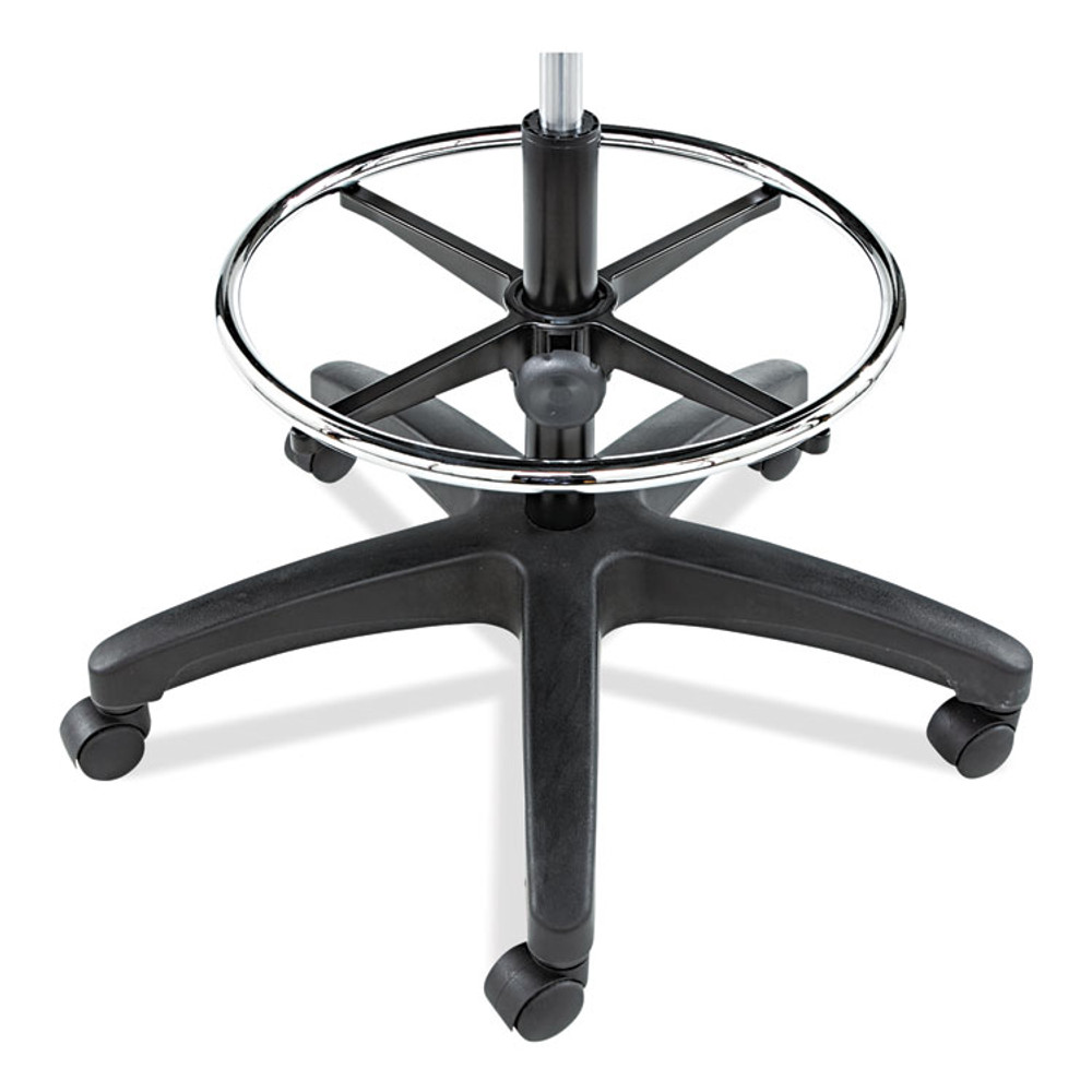 ALERA IN4616 Alera Interval Series Swivel Task Stool, Supports Up to 275 lb, 23.93" to 34.53" Seat Height, Black Faux Leather