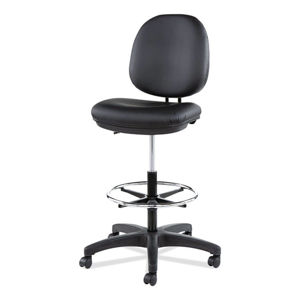 ALERA IN4616 Alera Interval Series Swivel Task Stool, Supports Up to 275 lb, 23.93" to 34.53" Seat Height, Black Faux Leather