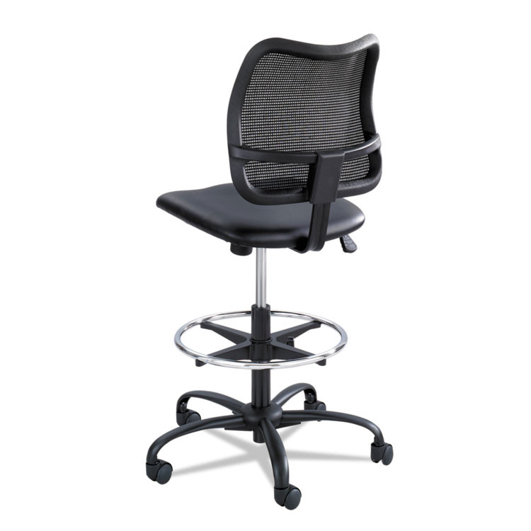 SAFCO PRODUCTS 3395BV Vue Series Mesh Extended-Height Chair, Supports Up to 250 lb, 23" to 33" Seat Height, Black Vinyl Seat, Black Base