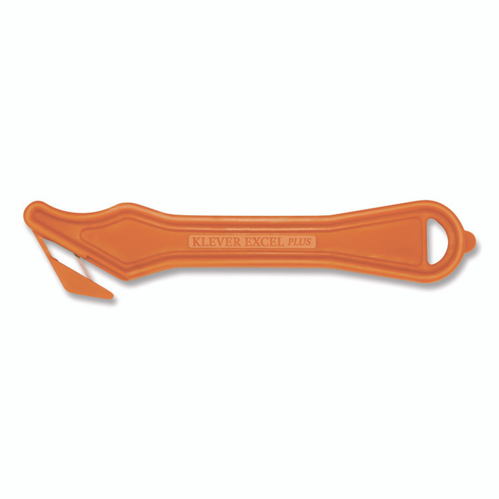 KLEVER INNOVATIONS Kutter™ PLS40030G Excel Plus Safety Cutter, 7" Plastic Handle, Orange, 10/Box