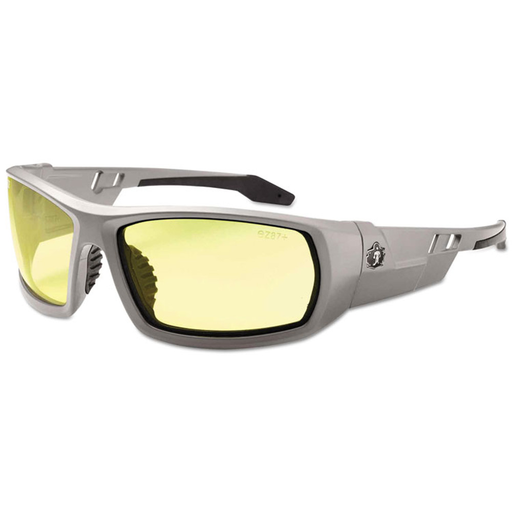 TENACIOUS HOLDINGS, INC. ergodyne® 50150 Skullerz Odin Safety Glasses, Gray Frame/Yellow Lens, Nylon/Polycarb
