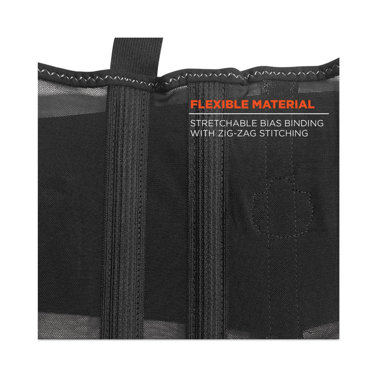 TENACIOUS HOLDINGS, INC. ergodyne® 11882 ProFlex 100HV Economy Hi-Vis Spandex Back Support Brace, Small, 25" to 30" Waist, Black/Orange