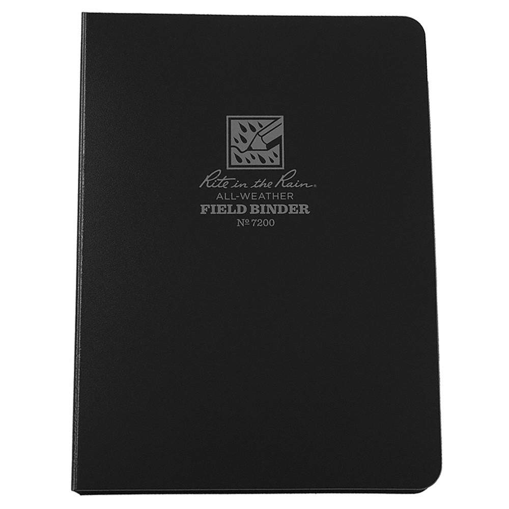 RITE IN THE RAIN 7200  All-Weather 6-Ring Binders, 1/2in Round Rings, Black, Pack Of 5 Binders