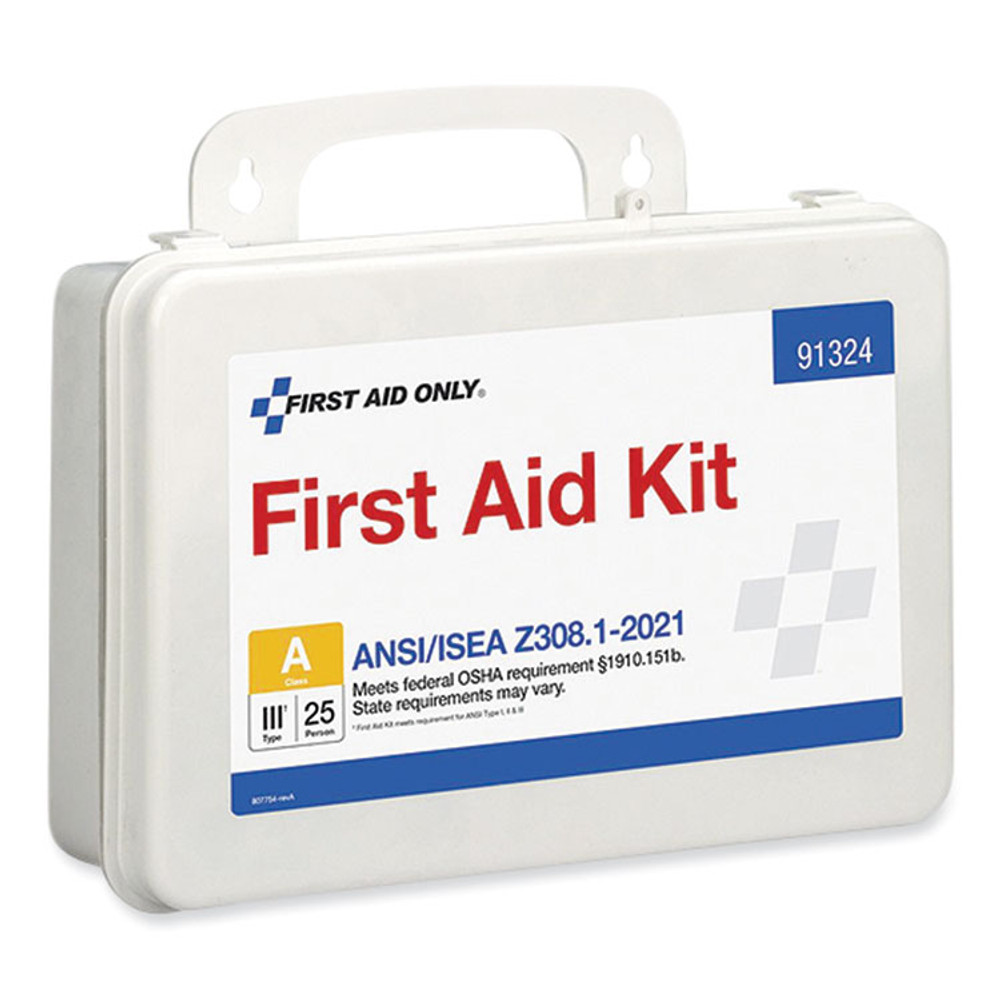 FIRST AID ONLY, INC. 91324 ANSI 2021 First Aid Kit for 25 People, 94 Pieces, Plastic Case